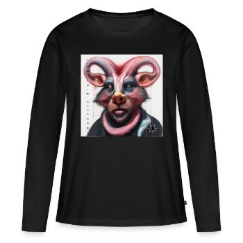 monstre #008 Voyeur - T-shirt manches longues Premium bio Femme - noir - Devant - Julia (174cm)