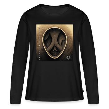 monstre #010 Embrouillé - T-shirt manches longues Premium bio Femme - noir - Devant - Julia (174cm)