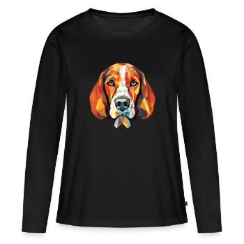 Russe Arlequin chien chien race verre aquarelle - T-shirt manches longues Premium bio Femme - noir - Devant - Julia (174cm)
