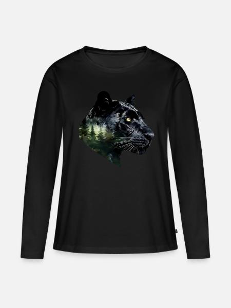 Panther - Frauen Premium Bio Langarmshirt - Schwarz