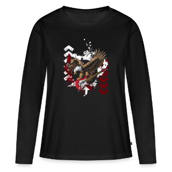 Trash Polka Trash Cool Noir - T-shirt manches longues Premium bio Femme - noir - Devant - Julia (174cm)