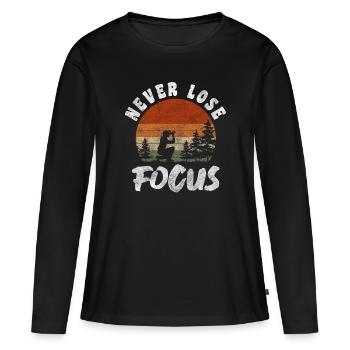 Fotografin Foto Spiegelreflexkamera Fotos - Frauen Premium Bio Langarmshirt - Schwarz - Vorne - Julia (174cm)
