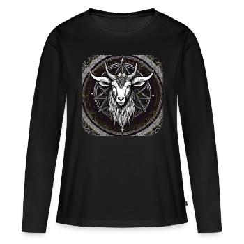Gothic Goat - Women's Premium Organic Long Sleeve Shirt - black - Front - Julia (174cm)