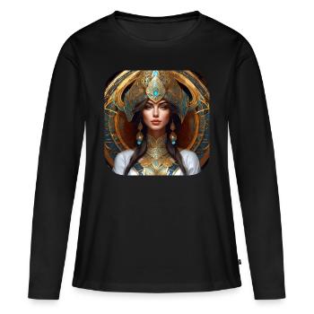 Proud Fantasy Woman - Women's Premium Organic Long Sleeve Shirt - black - Front - Julia (174cm)