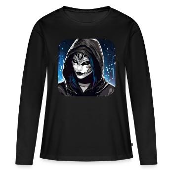 Cooles Cyberpunk Girl - Frauen Premium Bio Langarmshirt - Schwarz - Vorne - Julia (174cm)
