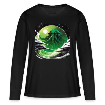 Immortal Cthulhu monster in space - Women's Premium Organic Long Sleeve Shirt - black - Front - Julia (174cm)