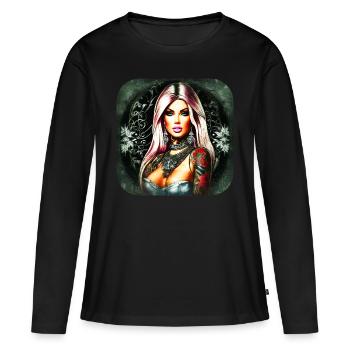 Cool gothic girl with tattoos - Women's Premium Organic Long Sleeve Shirt - black - Front - Julia (174cm)