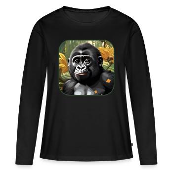Cute Baby Gorilla - Women's Premium Organic Long Sleeve Shirt - black - Front - Julia (174cm)