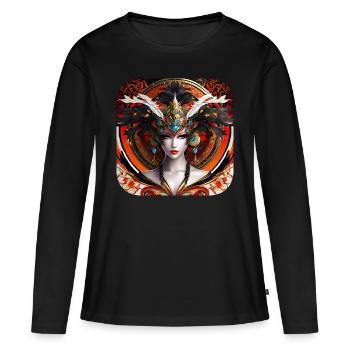 Mystisches Fantasy Girl - Frauen Premium Bio Langarmshirt - Schwarz - Vorne - Julia (174cm)