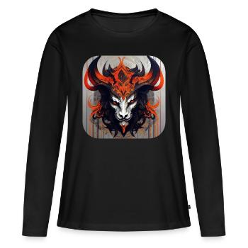 Diabolical Bull - Women's Premium Organic Long Sleeve Shirt - black - Front - Julia (174cm)