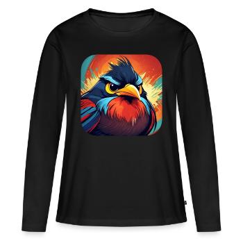 Oiseau sinistre - T-shirt manches longues Premium bio Femme - noir - Devant - Julia (174cm)