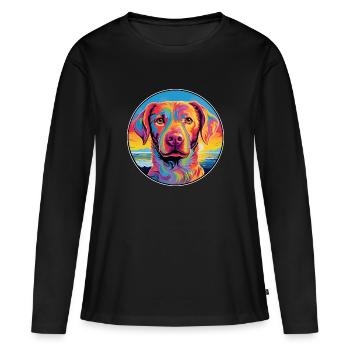 Alano Español Race de chien Coloré Dessin animé Watercolo - T-shirt manches longues Premium bio Femme - noir - Devant - Julia (174cm)
