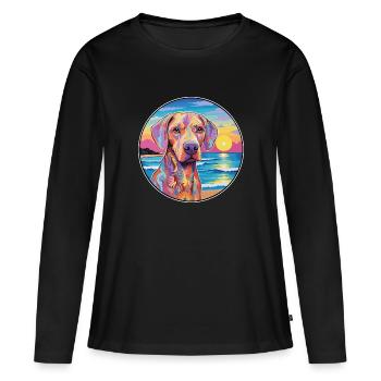 Braque Saint Germain Race De Chien Coloré Cartoon Wa - T-shirt manches longues Premium bio Femme - noir - Devant - Julia (174cm)