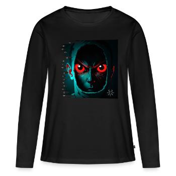 Monster #043 Geheimagent - Frauen Premium Bio Langarmshirt - Schwarz - Vorne - Julia (174cm)