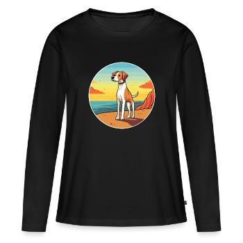 Alano Español chien race dessin animé Kawaii Clipart chien - T-shirt manches longues Premium bio Femme - noir - Devant - Julia (174cm)