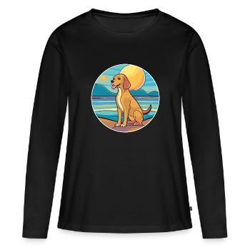 Braque Saint Germain race de chien dessin animé Kawaii chien - T-shirt manches longues Premium bio Femme - noir - Devant - Julia (174cm)