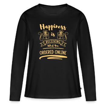 Acheter Acheter Shopaholik - T-shirt manches longues Premium bio Femme - noir - Devant - Julia (174cm)