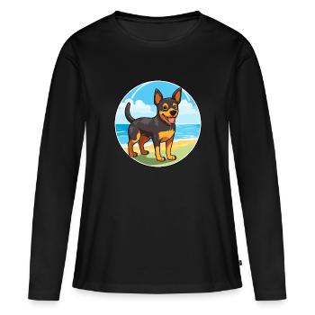 Lancashire Heeler chien race Cartoon Kawaii Clipart - T-shirt manches longues Premium bio Femme - noir - Devant - Julia (174cm)