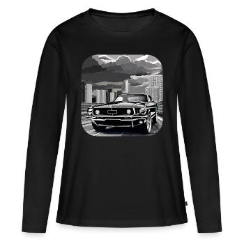 Oldtimer Drift Auto Turbo Rallye - Frauen Premium Bio Langarmshirt - Schwarz - Vorne - Julia (174cm)