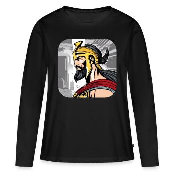 Sparta Krieger - Frauen Premium Bio Langarmshirt - Schwarz - Vorne - Julia (174cm)