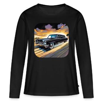 Corbillard Vintage cool - T-shirt manches longues Premium bio Femme - noir - Devant - Julia (174cm)