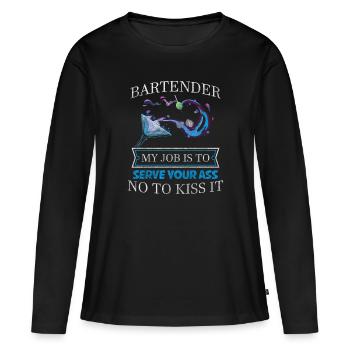 Bar Disko Getränke - Frauen Premium Bio Langarmshirt - Schwarz - Vorne - Julia (174cm)