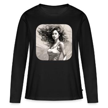 Cool Girl - Women's Premium Organic Long Sleeve Shirt - black - Front - Julia (174cm)