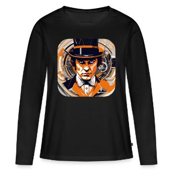 Cool Steampunk Design - T-shirt manches longues Premium bio Femme - noir - Devant - Julia (174cm)