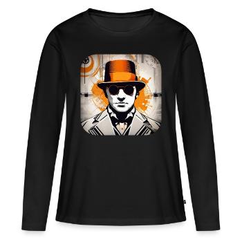 Cooles Steampunk Design - Frauen Premium Bio Langarmshirt - Schwarz - Vorne - Julia (174cm)