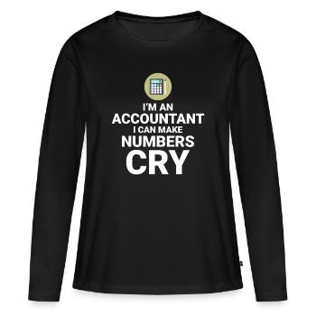 Buchhalter Buchhaltung Buchhaltung Finanzen Lustig - Frauen Premium Bio Langarmshirt - Schwarz - Vorne - Julia (174cm)