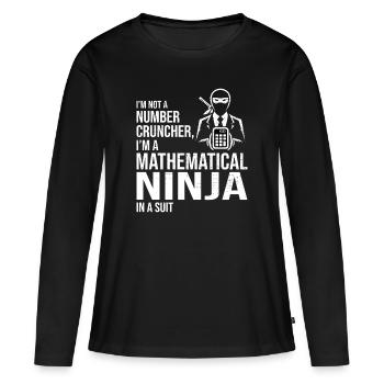 Mathematische Ninja Buchhaltung Buchhaltung Buchhaltung Finanzen - Frauen Premium Bio Langarmshirt - Schwarz - Vorne - Julia (174cm)