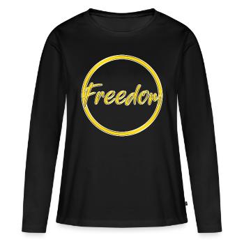 Liberté - T-shirt manches longues Premium bio Femme - noir - Devant - Julia (174cm)