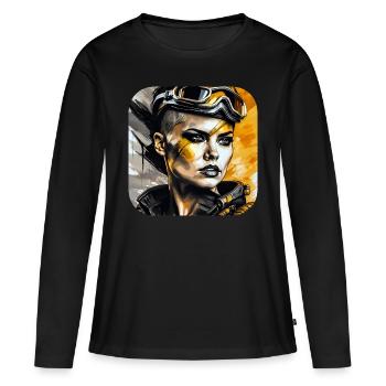 Fille Steampunk Cool - T-shirt manches longues Premium bio Femme - noir - Devant - Julia (174cm)