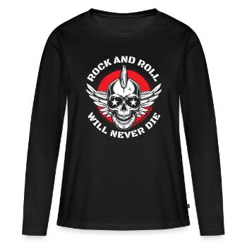 Rocker Hard Rocker Guitar - Women's Premium Organic Long Sleeve Shirt - black - Front - Julia (174cm)