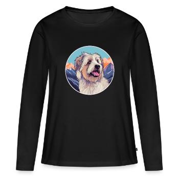 Cao De Castro Laboreiro Race De Chien Cartoon Kawaii W - T-shirt manches longues Premium bio Femme - noir - Devant - Julia (174cm)