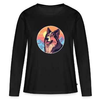 Carpates Berger Chien Race Cartoon Kawaii Eau - T-shirt manches longues Premium bio Femme - noir - Devant - Julia (174cm)