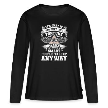 Étoiles psychiques - T-shirt manches longues Premium bio Femme - noir - Devant - Julia (174cm)