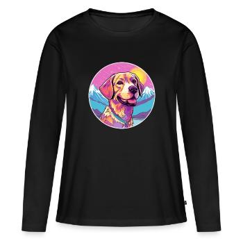 Braque Saint Germain chien race dessin animé kawaii Wate - T-shirt manches longues Premium bio Femme - noir - Devant - Julia (174cm)