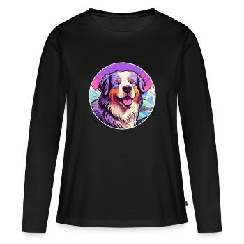 Carpates Berger Chien Race Cartoon Kawaii Eau - T-shirt manches longues Premium bio Femme - noir - Devant - Julia (174cm)