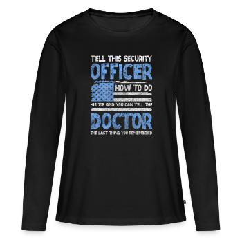 Security Protection Sarcasm Specialist - Women's Premium Organic Long Sleeve Shirt - black - Front - Julia (174cm)