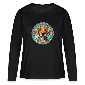 Alano Español chien race vitrail coloré Wat - T-shirt manches longues Premium bio Femme - noir - Devant - Julia (174cm)
