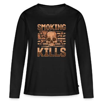 Addiction Bâtons lumineux Smokeless Discipline - T-shirt manches longues Premium bio Femme - noir - Devant - Julia (174cm)