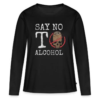 Redémarrage de la consommation d’alcool par les alcooliques non alcooliques - T-shirt manches longues Premium bio Femme - noir - Devant - Julia (174cm)