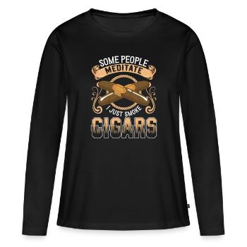 Fumeur Gentleman Drogue - T-shirt manches longues Premium bio Femme - noir - Devant - Julia (174cm)