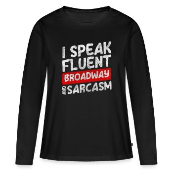 Rideau de jeu de performance théâtrale - T-shirt manches longues Premium bio Femme - noir - Devant - Julia (174cm)