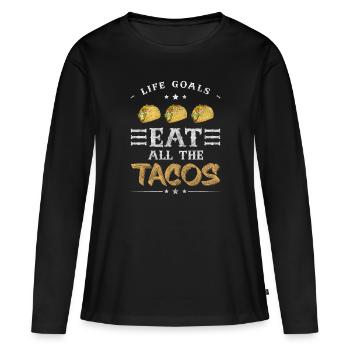 Restaurant Gastronomique Buffet - T-shirt manches longues Premium bio Femme - noir - Devant - Julia (174cm)