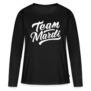 Team mardi - T-shirt manches longues Premium bio Femme - noir - Devant - Julia (174cm)