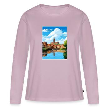 Amiens France Vintage Travel Poster WPA Souvenir - Women's Premium Organic Long Sleeve Shirt - dusky pink - Front - Julia (174cm)