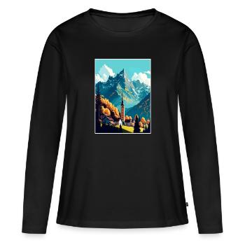 Berchtesgaden Allemagne Vintage Travel Poster WPA - T-shirt manches longues Premium bio Femme - noir - Devant - Julia (174cm)