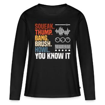 Tontechniker Geschenke | Toningenieur Deejay DJ - Frauen Premium Bio Langarmshirt - Schwarz - Vorne - Julia (174cm)